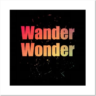 Wander Wonder Colorful Text Design with Big Letters Posters and Art